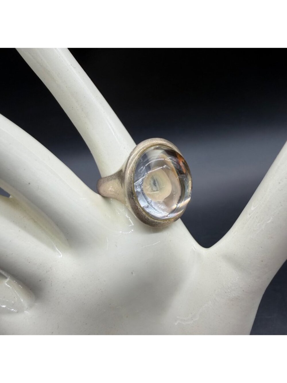 Sterling Silver Pools Of Light Quartz Ring Size 8 RLM Robert Lee Morris READ
